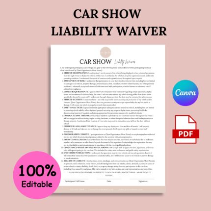 Car Show Liability Waiver