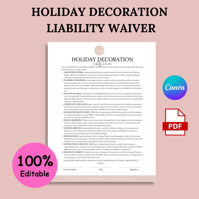 Holiday Decoration Liability Waiver