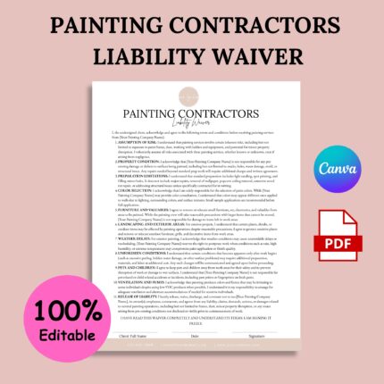 Painting Contractors Liability Waiver