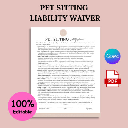 Pet Sitting Liability Waiver