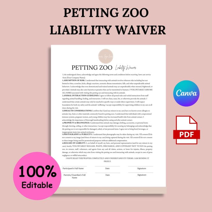 Petting Zoo Liability Waiver
