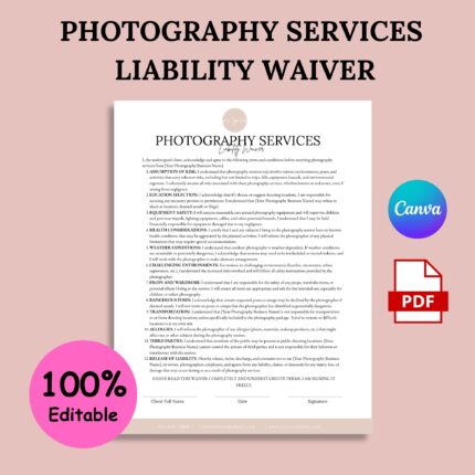 Photography Services Liability Waiver