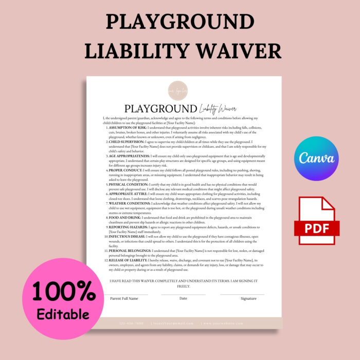 Playground Liability Waiver