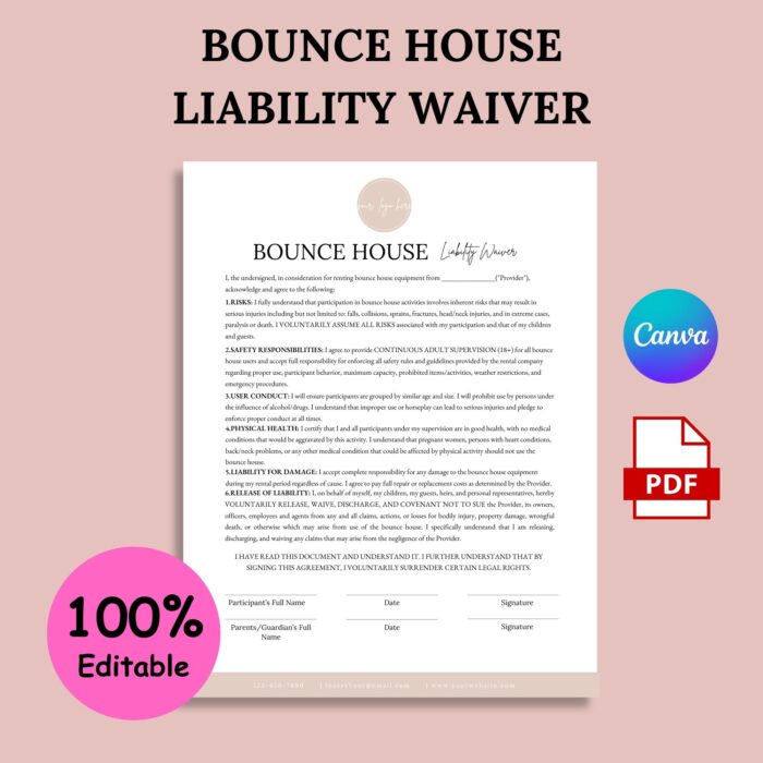 bounce house liability waiver