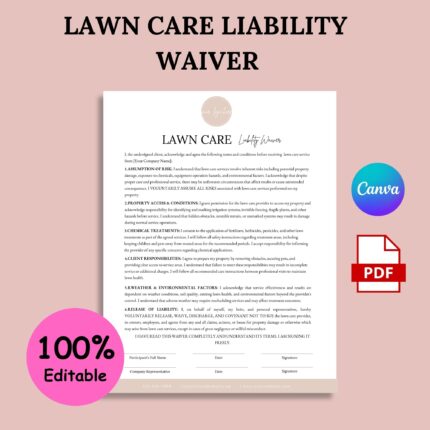 lawn care Liability Waiver
